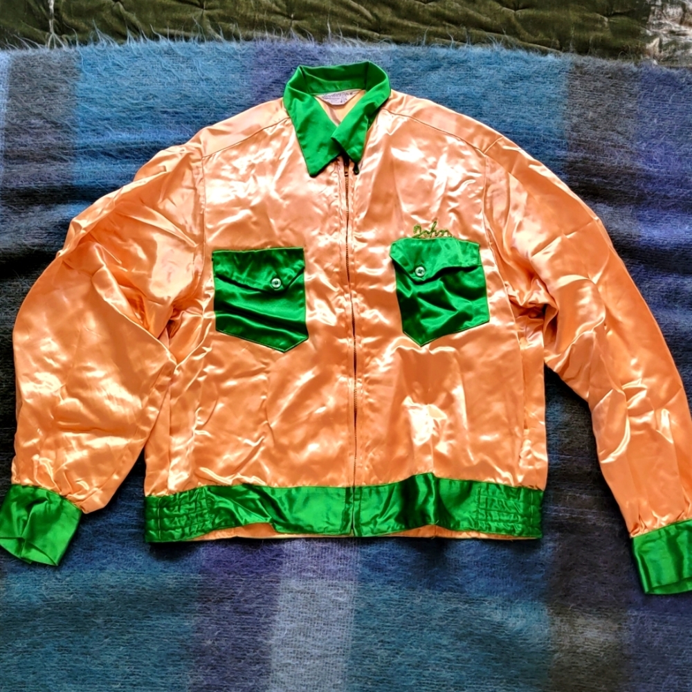 Vintage Men's Medium Shriners Satin Bowling Jacket